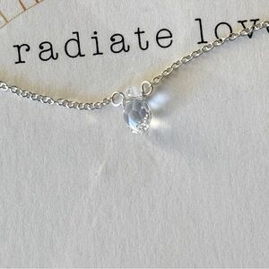 Dogeared Silver Necklace with Clear Pendant